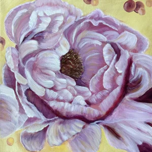 Blomstrande Passion – en expressiv abstrakt originalmålning med rosa och lila toner av Art by Lycke