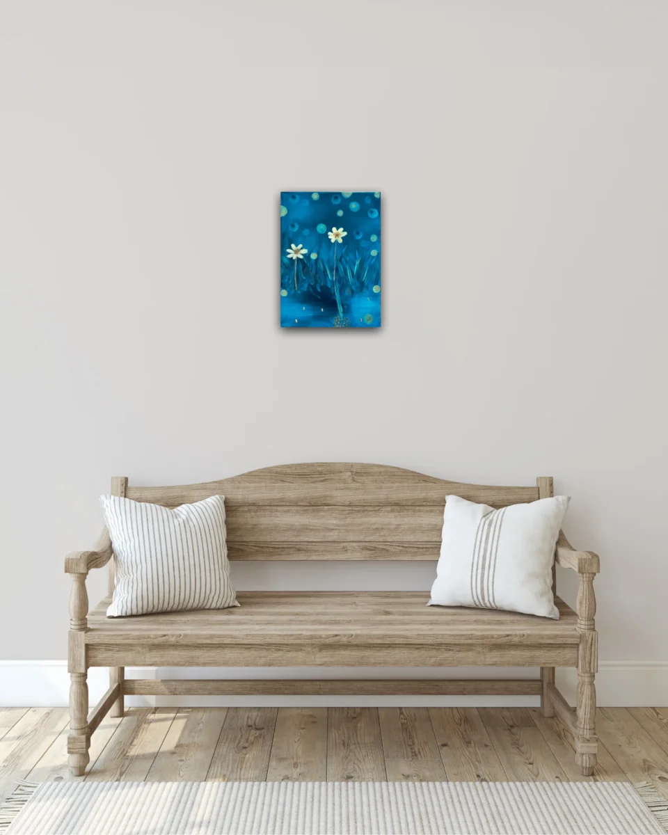 Ljusets frön – en abstrakt målning fylld av livskraft och ljus, där små frön symboliserar hopp och tillväxt av Art by Lycke - Bild 4